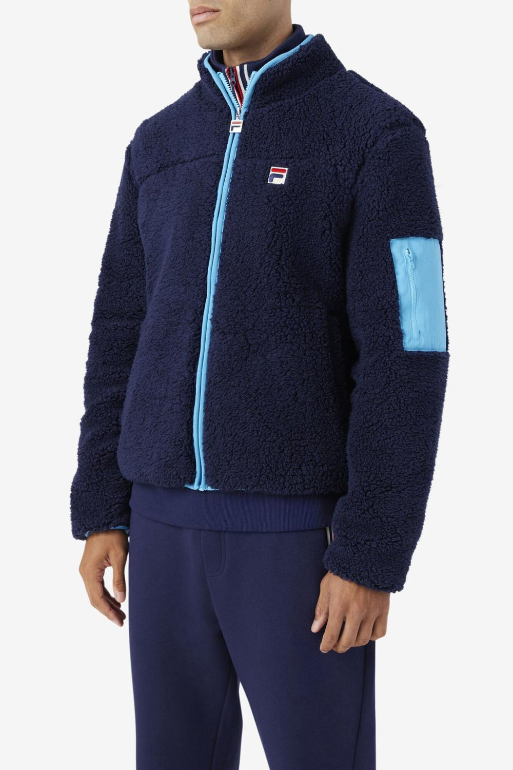 FILA Yale Sherpa Jacket 410 FILA NAVY / AQUARIUS | Men Sweaters &amp; Outerwear