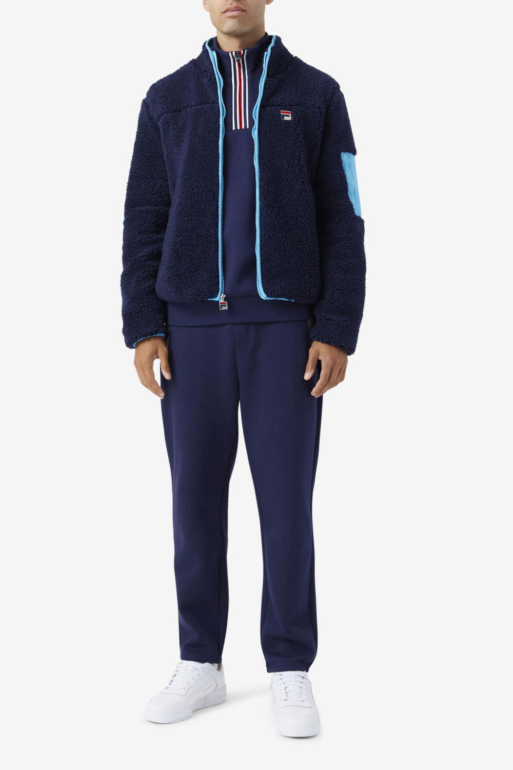 FILA Yale Sherpa Jacket 410 FILA NAVY / AQUARIUS | Men Sweaters &amp; Outerwear