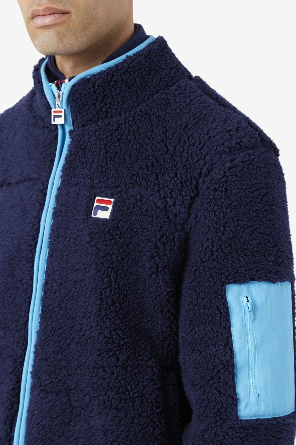 FILA Yale Sherpa Jacket 410 FILA NAVY / AQUARIUS | Men Sweaters &amp; Outerwear