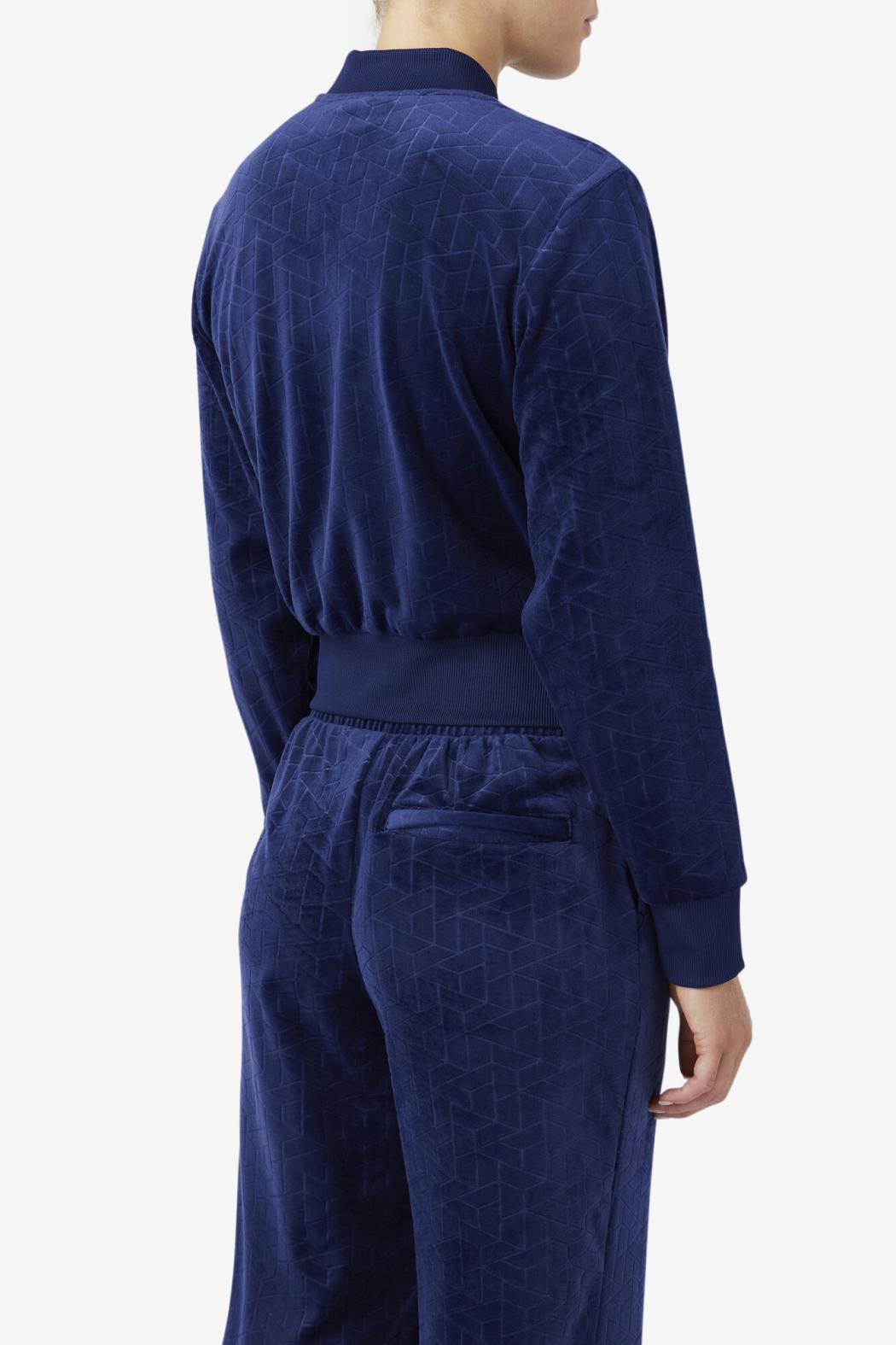 FILA Zenaida Velour Track Jacket 410 FILA NAVY | Women Sweatsuits &amp; Tracksuits