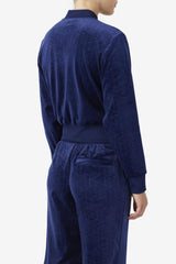 FILA Zenaida Velour Track Jacket 410 FILA NAVY | Women Sweatsuits &amp; Tracksuits