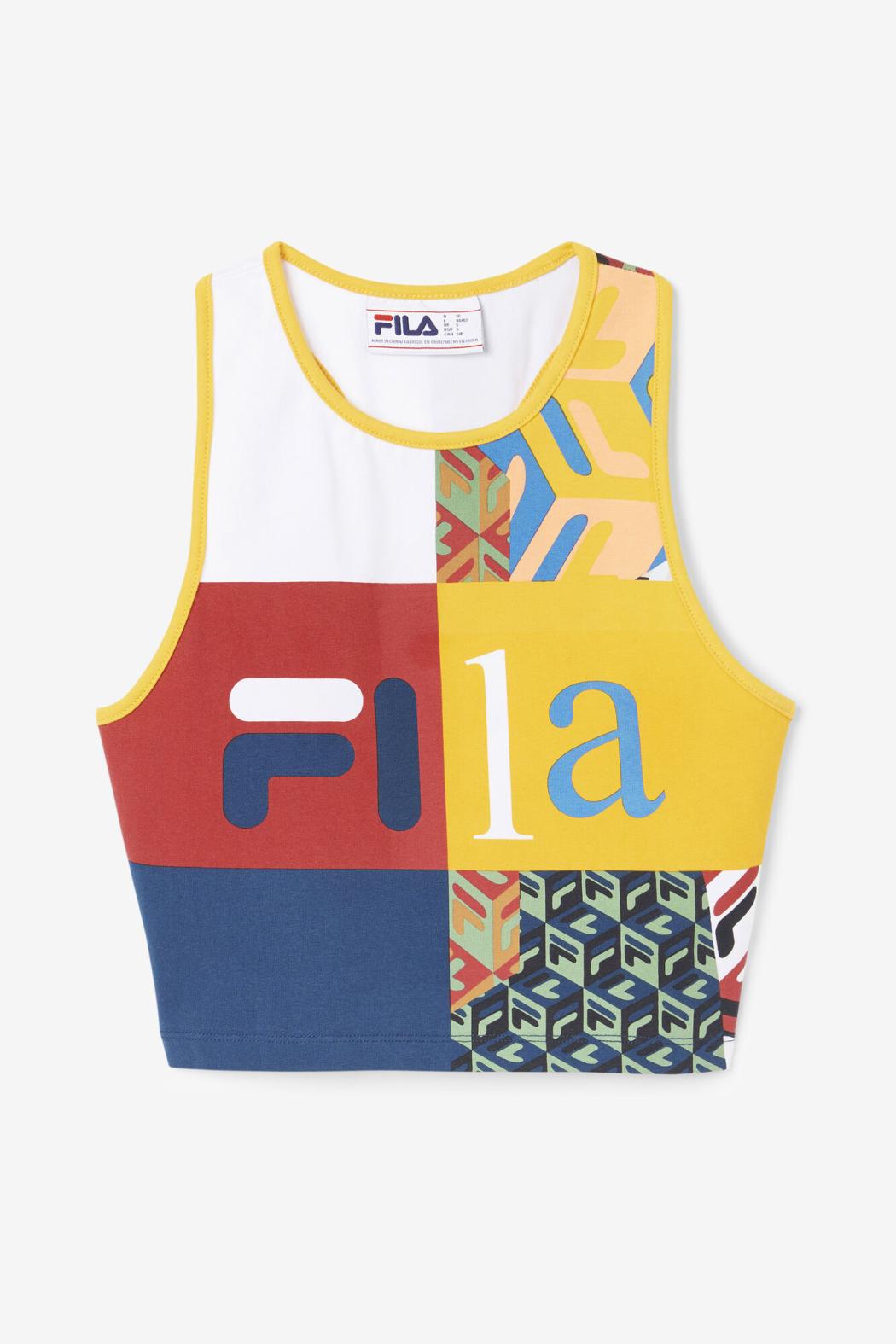 FILA Zhuri Tank 732 RADIANT YELLOW / WHITE / RHUBARB / MOONLIT OCEAN | Women Tops &amp; T-Shirts