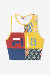 FILA Zhuri Tank 732 RADIANT YELLOW / WHITE / RHUBARB / MOONLIT OCEAN | Women Tops &amp; T-Shirts